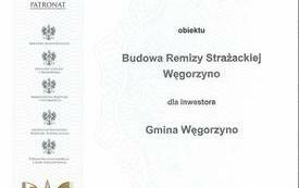 2022 - Nominacja do Finału Ogólnopolskiego Konkursu Modernizacja Roku & Budowa XXI w - Budowa Remizy Strażackiej (Centrum Zarządzania Kryzysowego) w Węgorzynie