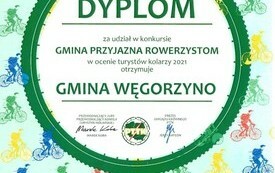 2021 - Dyplom za udział w konkursie Gmina przyjazna rowerzystom
