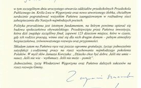 2019 - Gratulacje od Wojewody Zachodniopomorskiego z okazji otwarcia przedszkola i żłobka w Węgorzynie